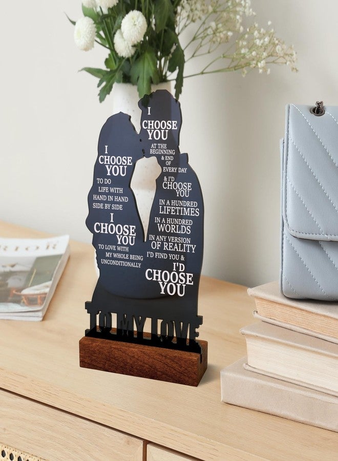 Heartfelt Gifting لوحة أكريليك رومانسية لزوجين يتبادلان القبلات - هدية حب مميزة له ولها - ديكور ذكرى زواج "أختارك" - هدية مثالية للحبيب أو الحبيبة في عيد الحب أو عيد الميلاد أو عيد الميلاد - Image 4